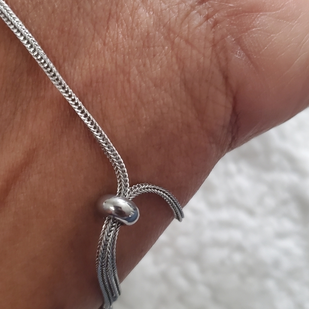 South African Tiger's Eye Bolo Bracelet Platinum Plated Size 6.5 9 - Picture 3 of 4